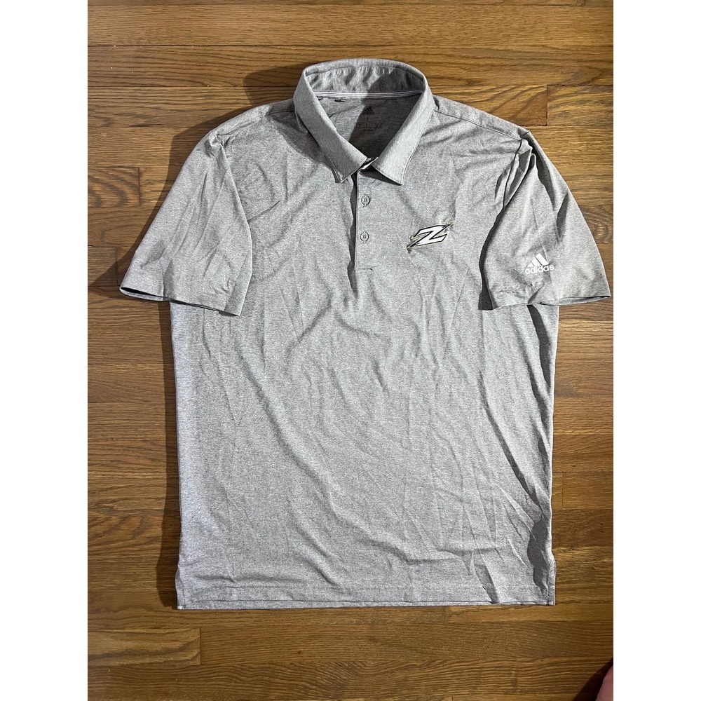Adidas Golf Akron Zips Polo Shirt Mens Large Heather Grey Short Sleeve Athletic